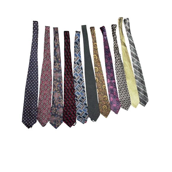 VTG Lot of Designer/Mixed Brand Men's Silk Neckties Christian Dior, H. Vienicci - Picture 1 of 3